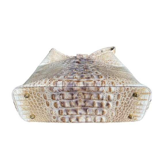 Brahmin Leather Croc Embossed Tabitha Shoulder Crossbody Bag Warm Tan Beige - Picture 3 of 12